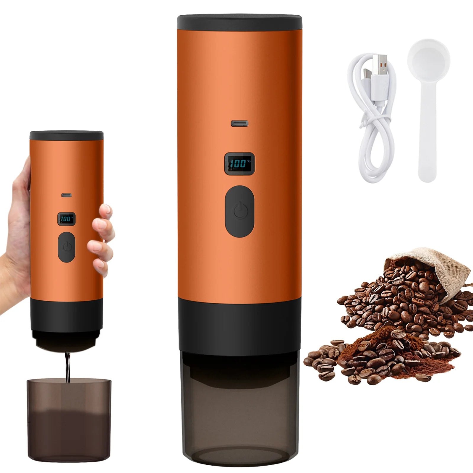 Caffettiera elettrica portatile a capsule, caffettiera per espresso, pompa di riscaldamento senza fili, macchina per caffè da viaggio e per auto, caffettiera 3 in 1