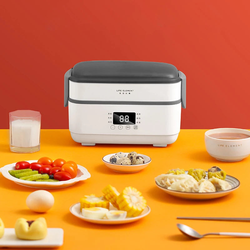 Contenitore per il pranzo elettrico da 1,5 l, cuociriso portatile, contenitore per bento con doppio strato di rivestimento, contenitore per alimenti, contenitore per il pranzo a vapore, 220 V
