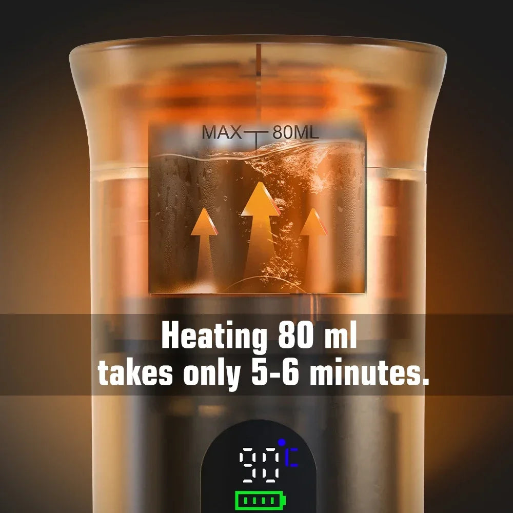 Macchina per caffè espresso portatile Foombthe con display digitale, macchina per caffè a capsule 3 in 1 per auto e casa, macchina per caffè da campeggio