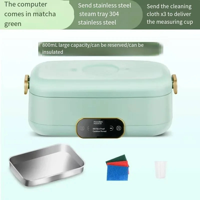 Contenitore per il riscaldamento elettrico portatile per il pranzo, lo stufato, la pentola calda, la tagliatella, il riso, il contenitore per il riscaldamento dei pasti, il porridge, il bento