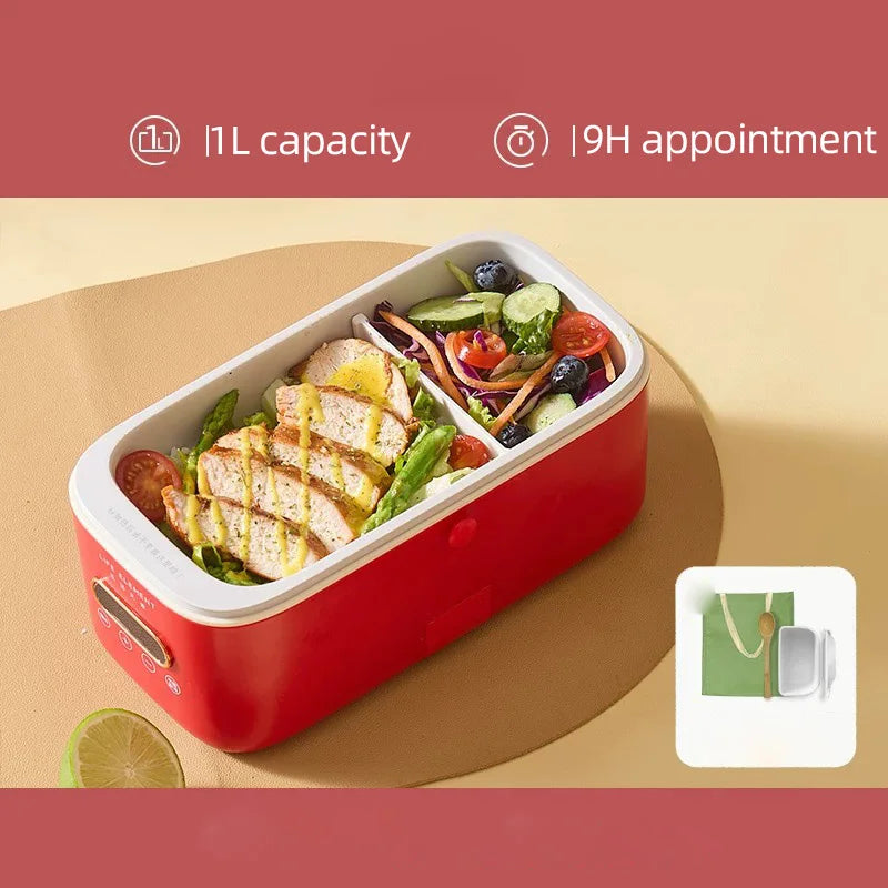 Contenitore per il pranzo elettrico Smart Appointment da 300 W, pentola per cuoci-riso, mini multicooker, rivestimento in ceramica, senza acqua, con display digitale da 1 l.