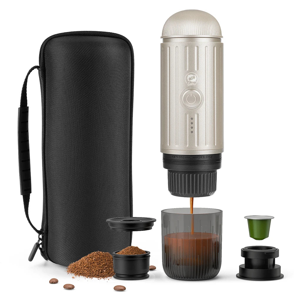 Macchina per caffè espresso portatile Macchina per caffè elettrica 19 bar Riscaldamento automatico compatibile con capsule Nespresso Caffè macinato