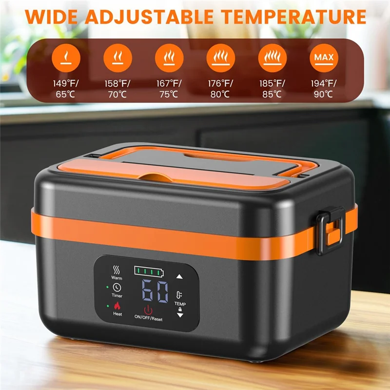 microonde portatile-Scatola per il pranzo elettrica senza fili, scaldavivande autoriscaldante ricaricabile con batteria da 16000 mAh, per lavoro/viaggi/auto/ufficio