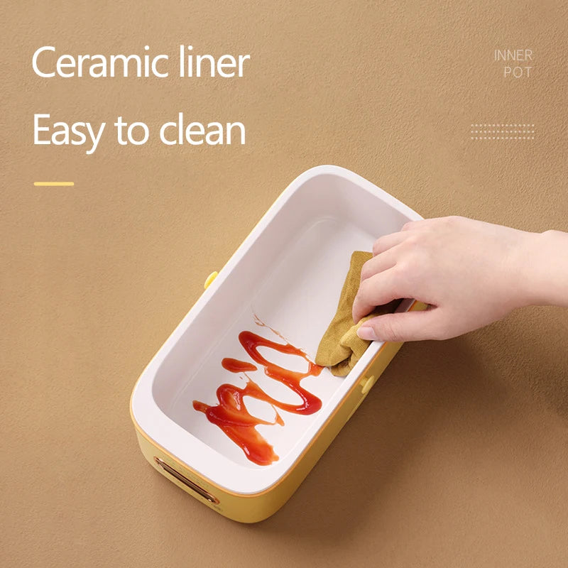 Contenitore per il pranzo elettrico Smart Appointment da 300 W, pentola per cuoci-riso, mini multicooker, rivestimento in ceramica, senza acqua, con display digitale da 1 l.