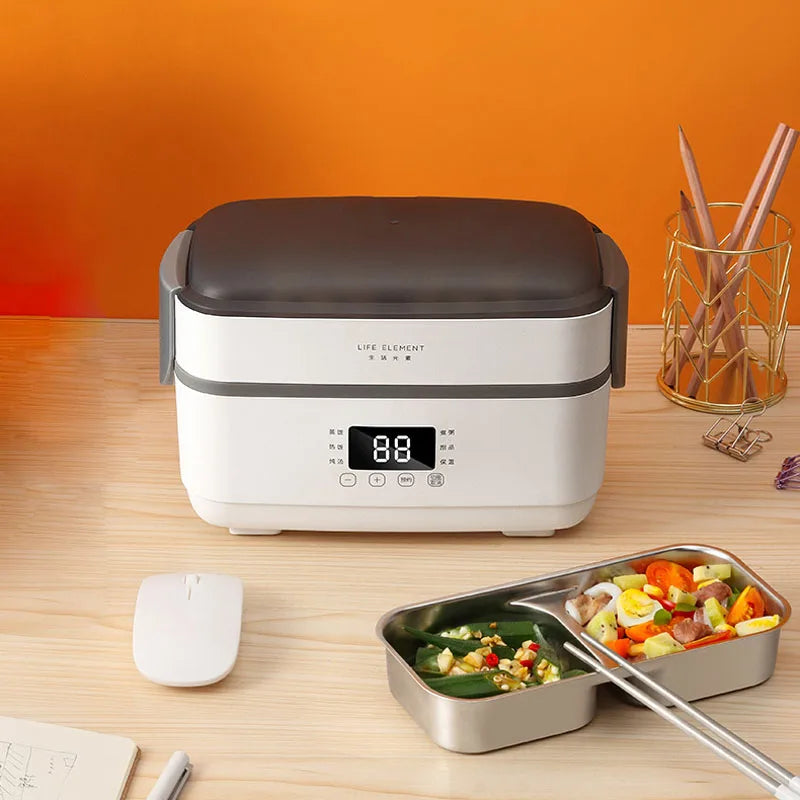 Contenitore per il pranzo elettrico da 1,5 l, cuociriso portatile, contenitore per bento con doppio strato di rivestimento, contenitore per alimenti, contenitore per il pranzo a vapore, 220 V