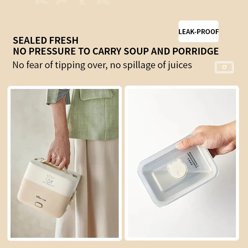Heating lunch box can be plug in for electric heating electric lunch box for thermal insulation portable box for office workers