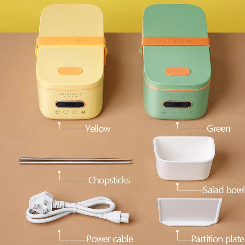 Contenitore per il pranzo elettrico Smart Appointment da 300 W, pentola per cuoci-riso, mini multicooker, rivestimento in ceramica, senza acqua, con display digitale da 1 l.
