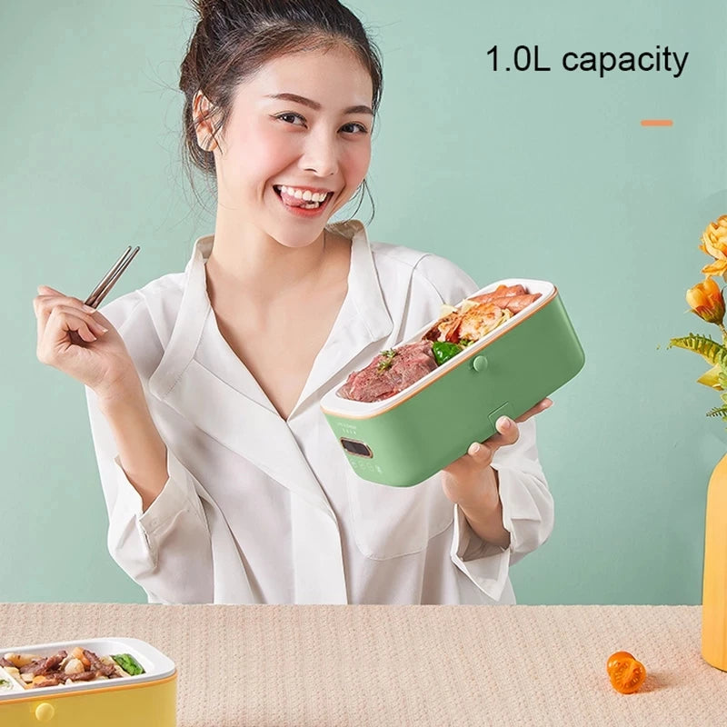 Contenitore per il pranzo elettrico Smart Appointment da 300 W, pentola per cuoci-riso, mini multicooker, rivestimento in ceramica, senza acqua, con display digitale da 1 l.